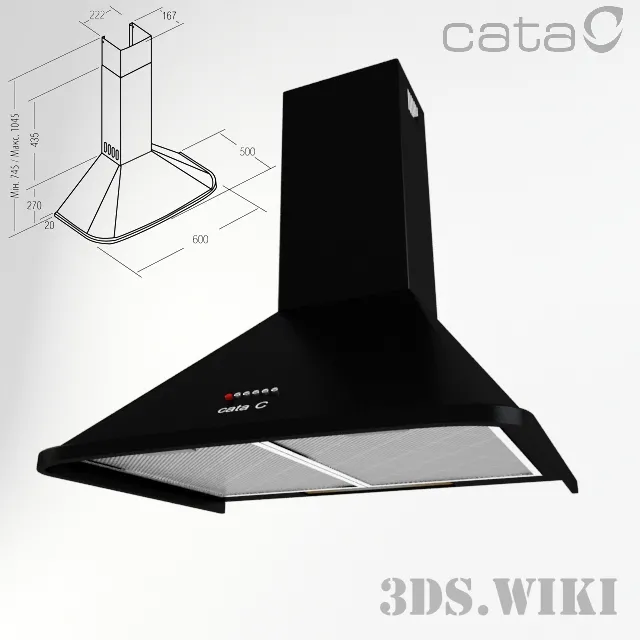 kitchen – Chimney hood CATA Neblia 600 Negra 3ds Max