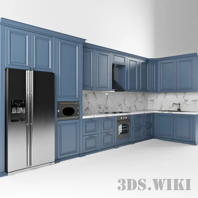 kitchen – Classic blue kitchen 3ds Max