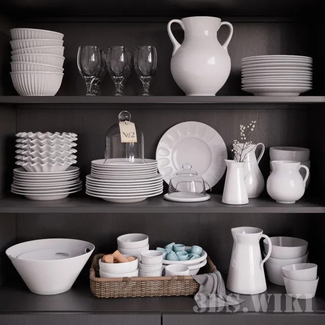 kitchen – Classic cookware set 3ds Max
