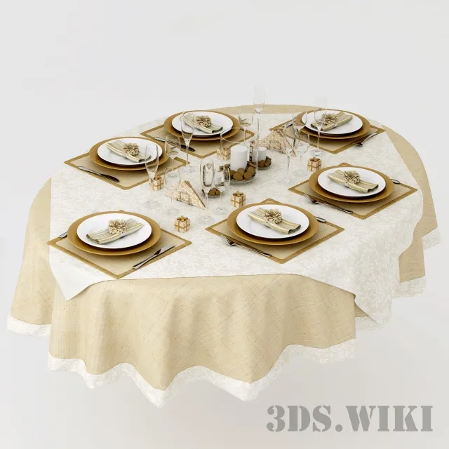 kitchen – Classic table setting 3ds Max