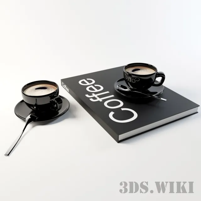 kitchen – Coffee in black cups 3ds Max