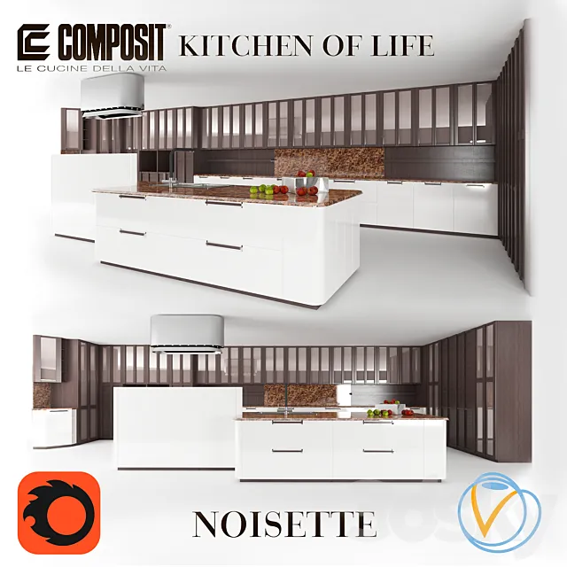 Kitchen Composit Noisette 3ds Max