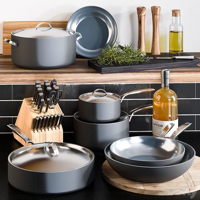 Kitchen Cookware Set 1 3dsMax Model