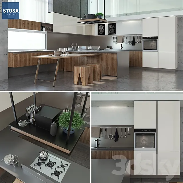 Kitchen Cucine Stosa Infinity Diagonal 3ds Max