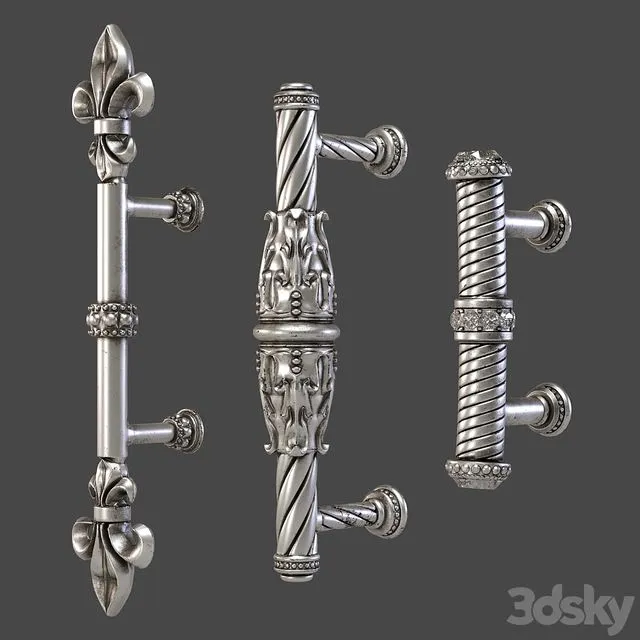 KITCHEN CUPBOARD CABINET DOOR HANDLES set11 3dsMax Model