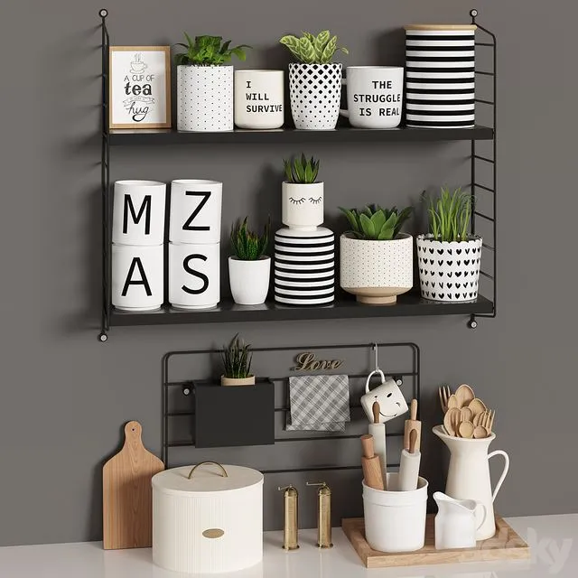 Kitchen decor set 01 3dsMax Model