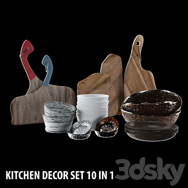 Kitchen Decor Set 10 IN 1 3ds Max