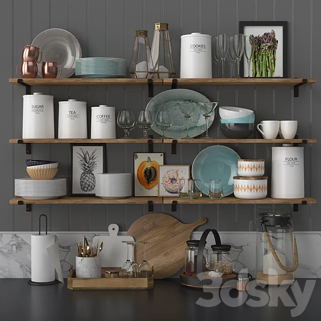 Kitchen decor set 3DSMax File