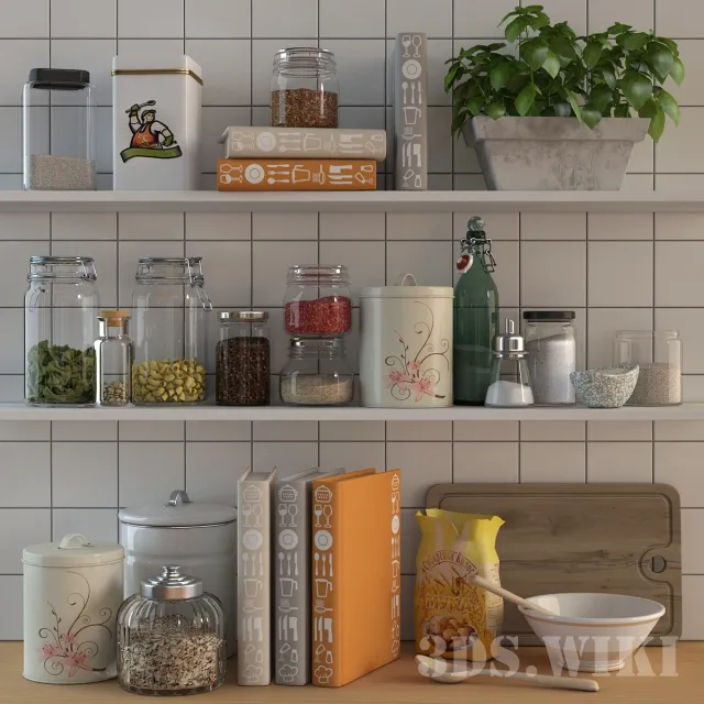 kitchen – Decorative crockery set 3ds Max
