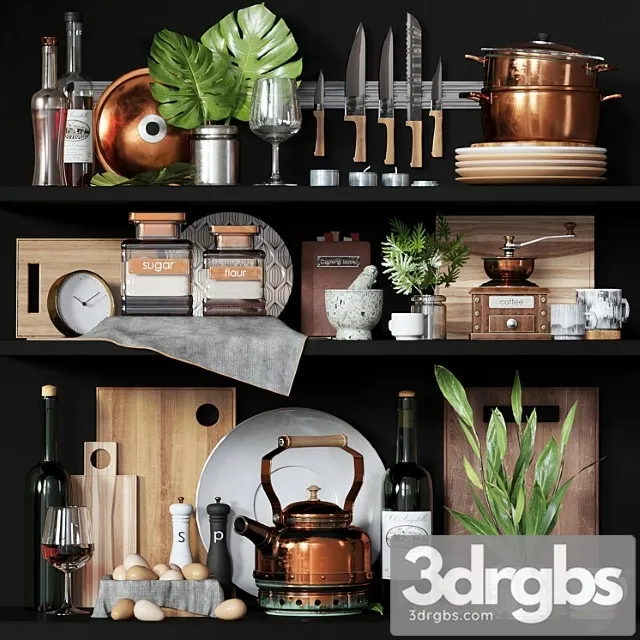 Kitchen decorative set 5 3dsmax Download
