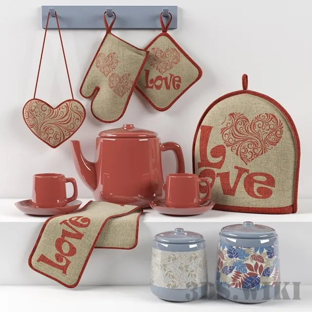 kitchen – Decorative tea set 3ds Max