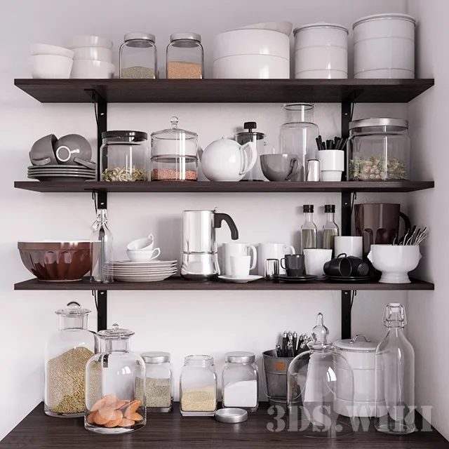 kitchen – Dishes spices and other little things 3ds Max