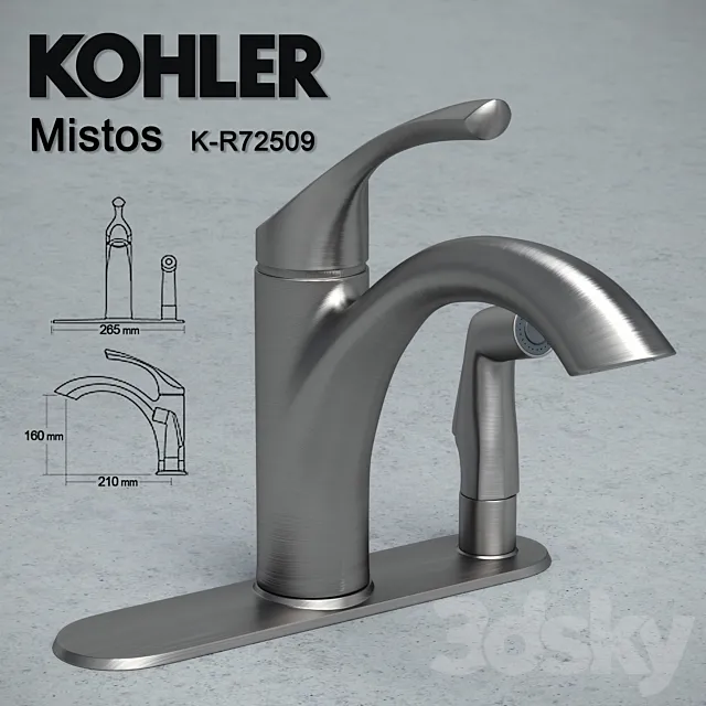 Kitchen faucet Kohler Mistos K-R72508 _ K-R72509 3ds Max