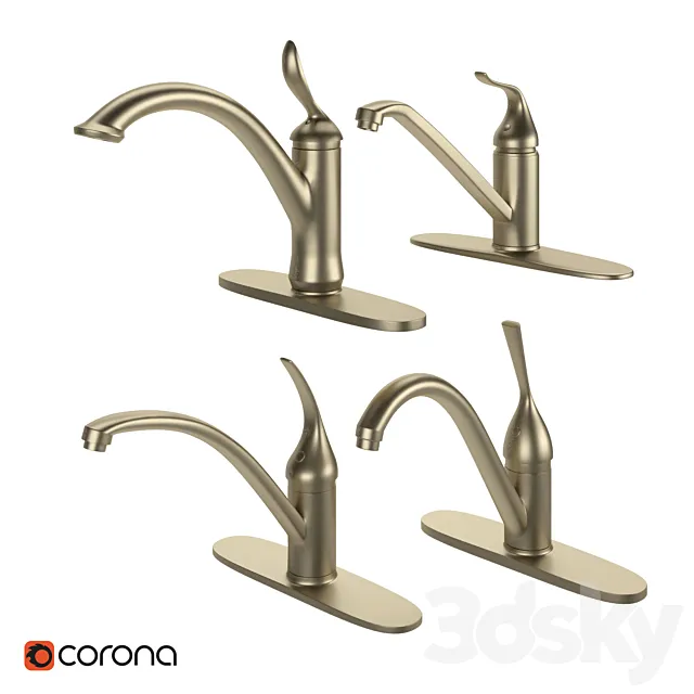 kitchen faucet set 01 3ds Max