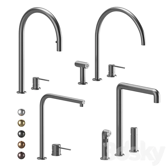 Kitchen faucets CEA set 04 3ds Max