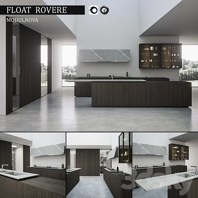 Kitchen Float Rovere 3DS Max Model