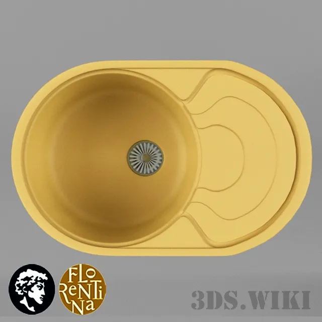kitchen – Flush-mounted kitchen sink FLORENTINA Rhodes-760 3ds Max
