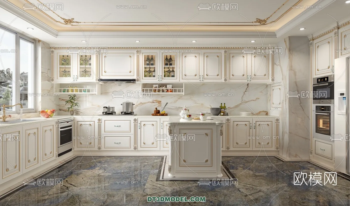 Kitchen – France Style – Interior 3D Scene – 001