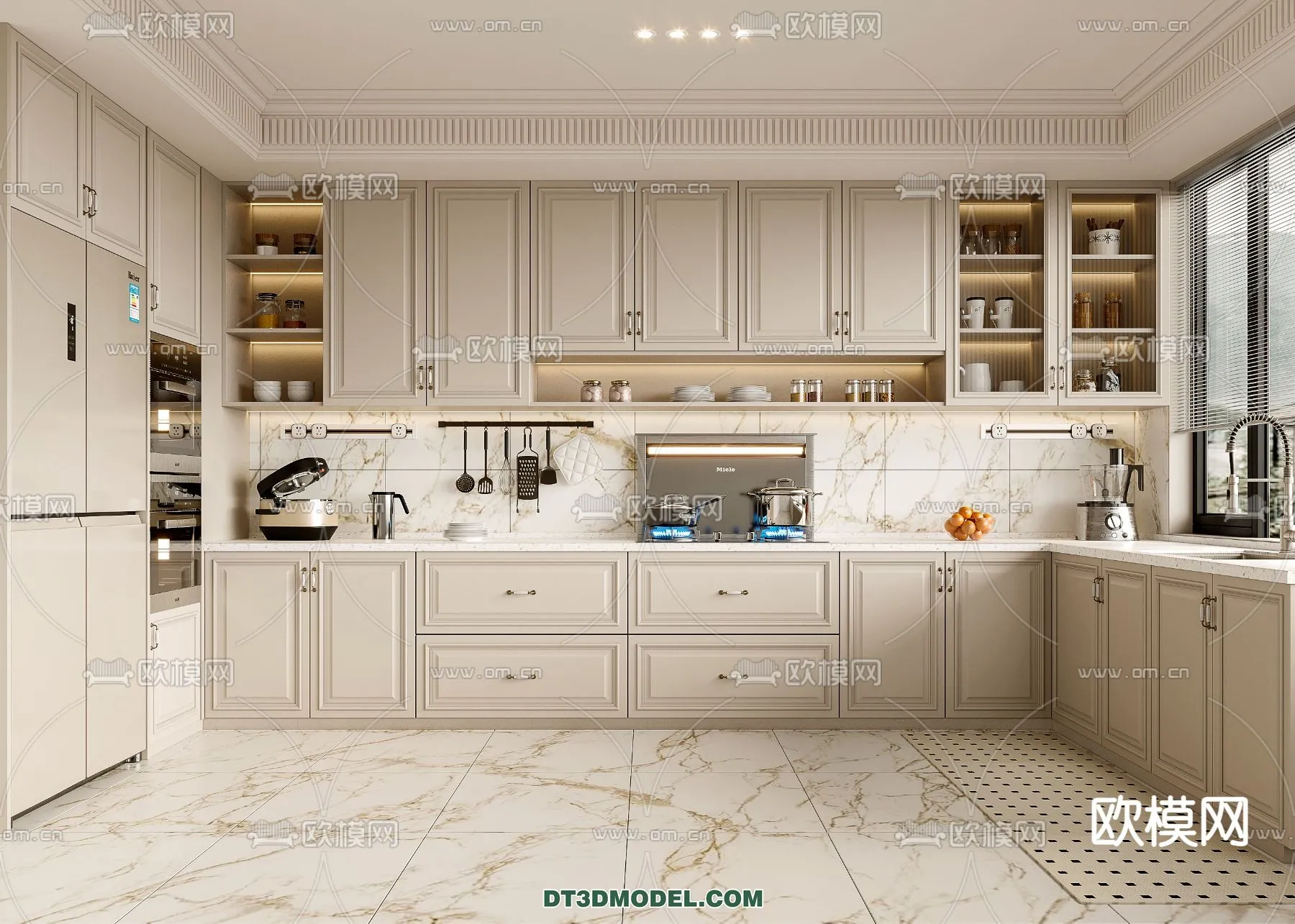 Kitchen – France Style – Interior 3D Scene – 003