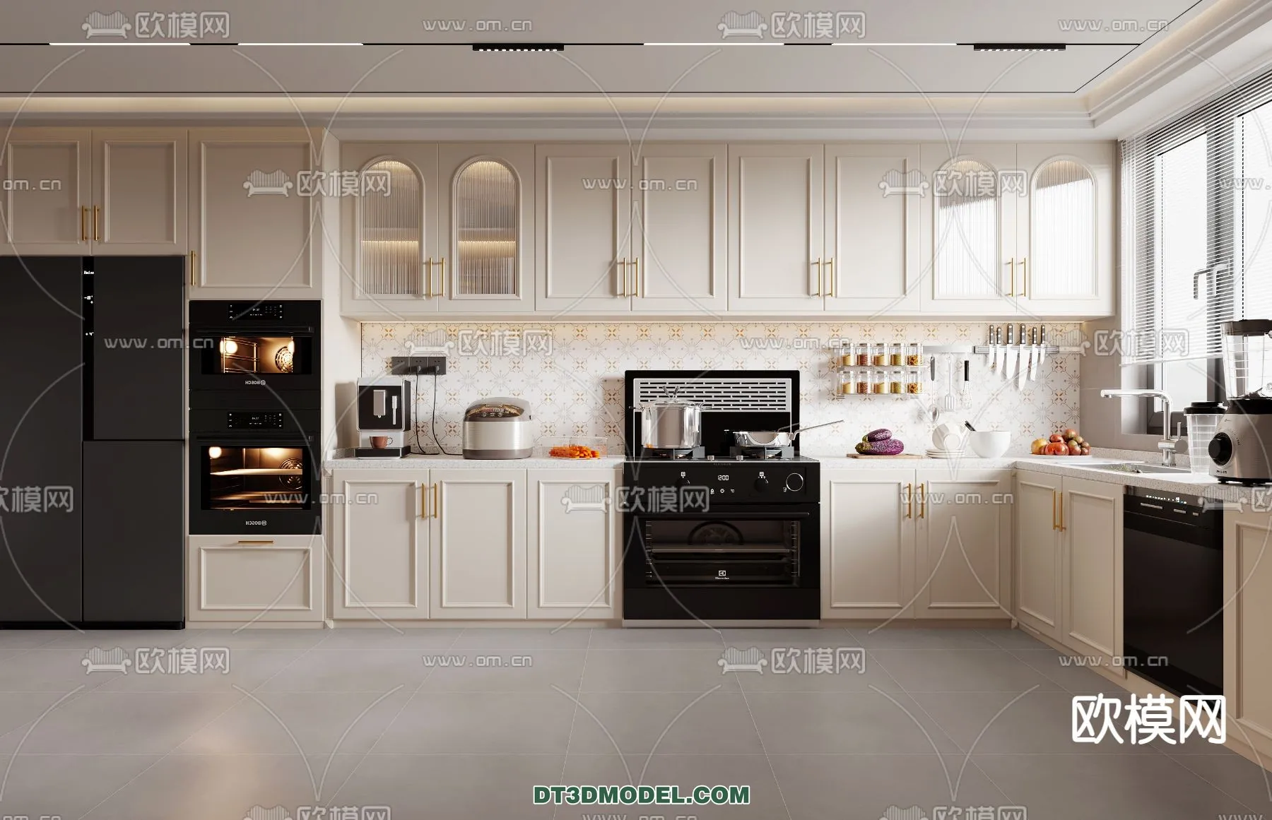 Kitchen – France Style – Interior 3D Scene – 004