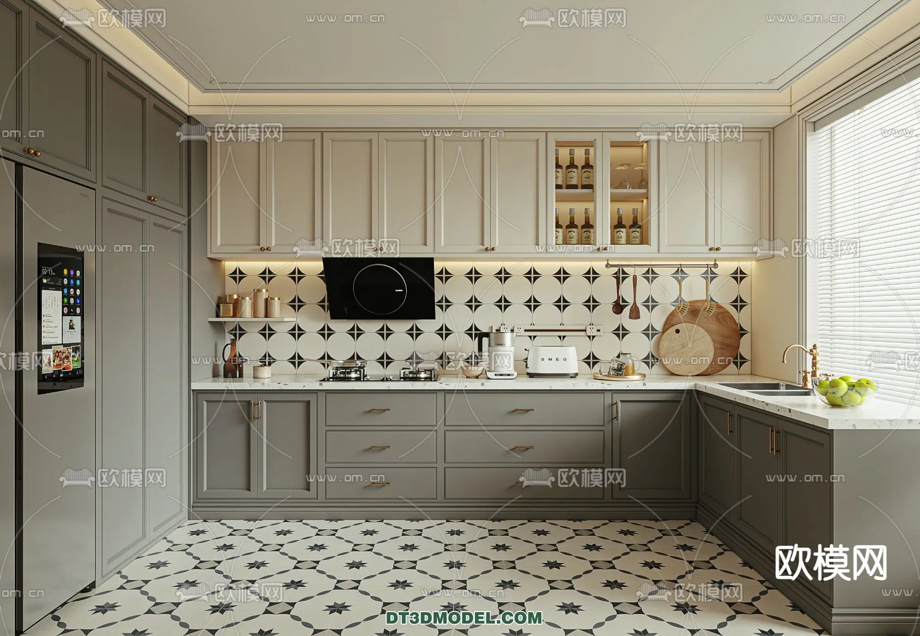 Kitchen – France Style – Interior 3D Scene – 011