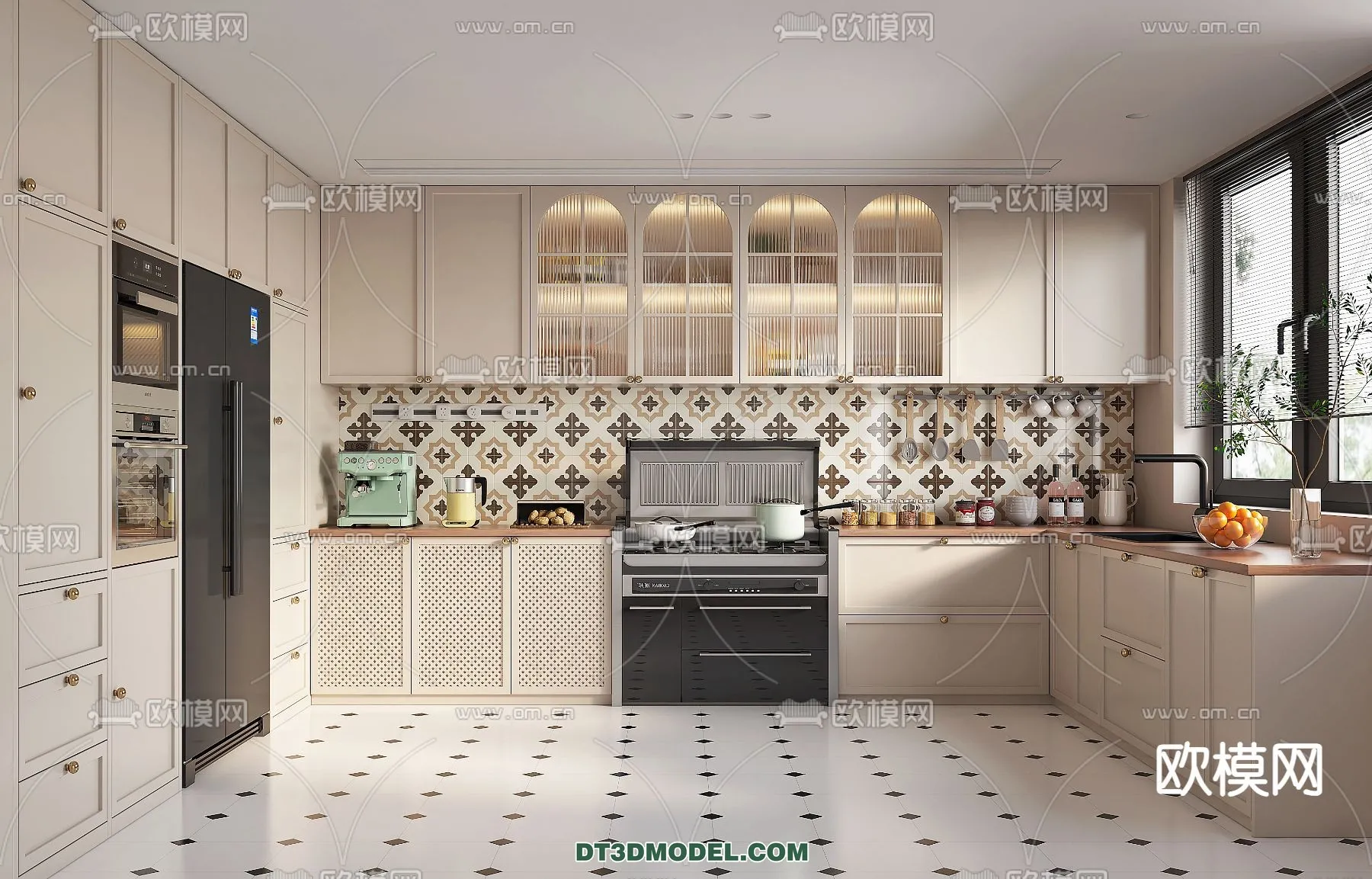 Kitchen – France Style – Interior 3D Scene – 017