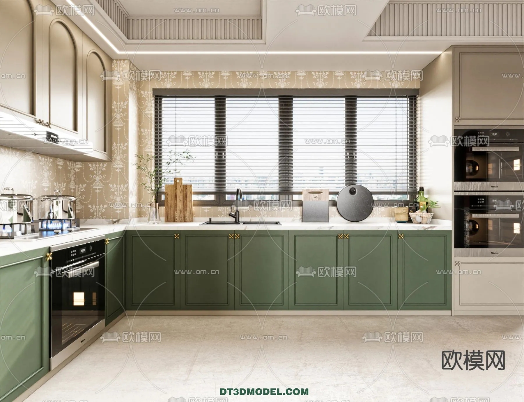 Kitchen – France Style – Interior 3D Scene – 019