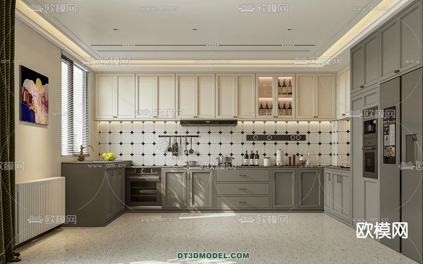 Kitchen – France Style – Interior 3D Scene – 022