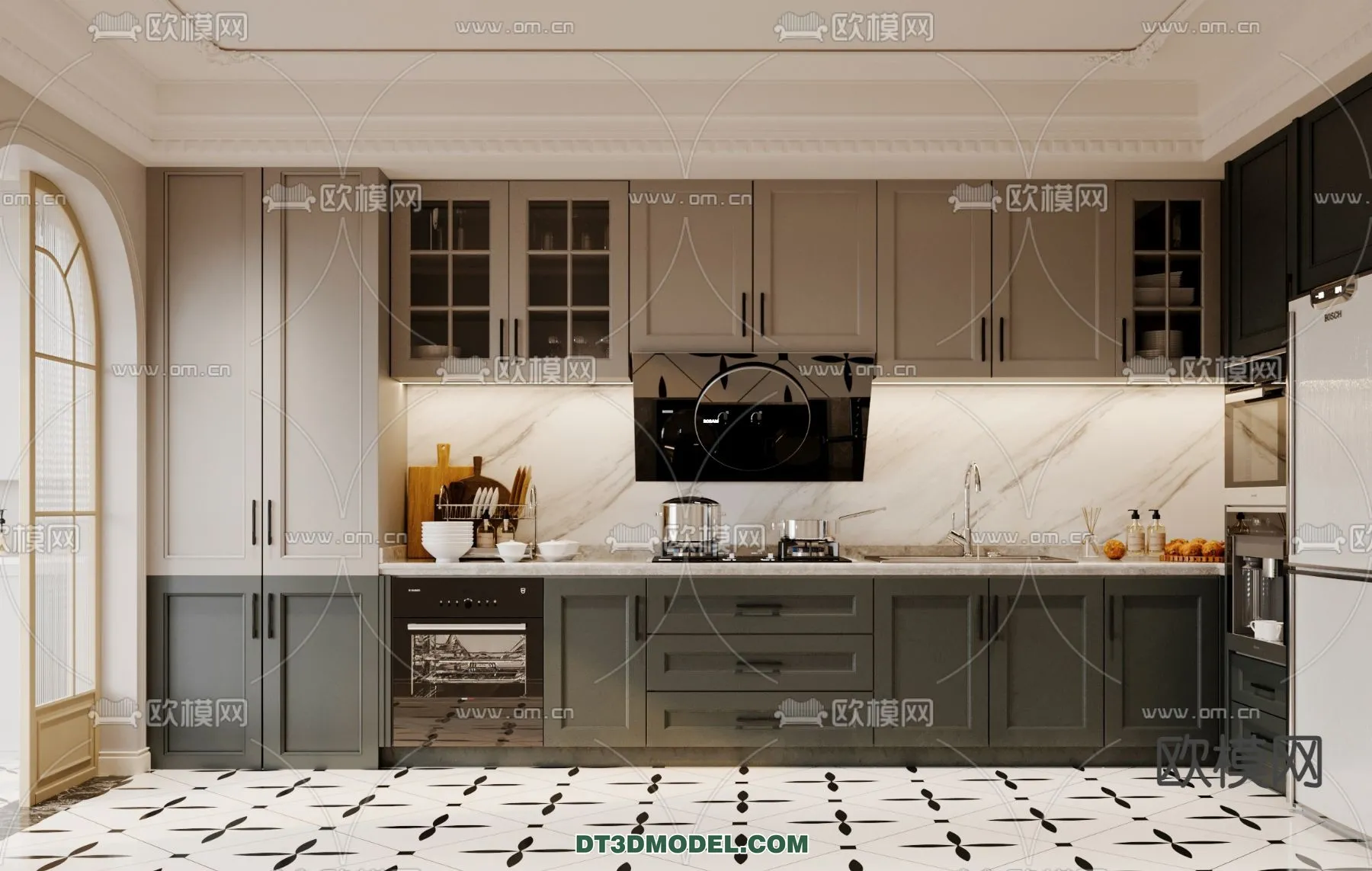 Kitchen – France Style – Interior 3D Scene – 025