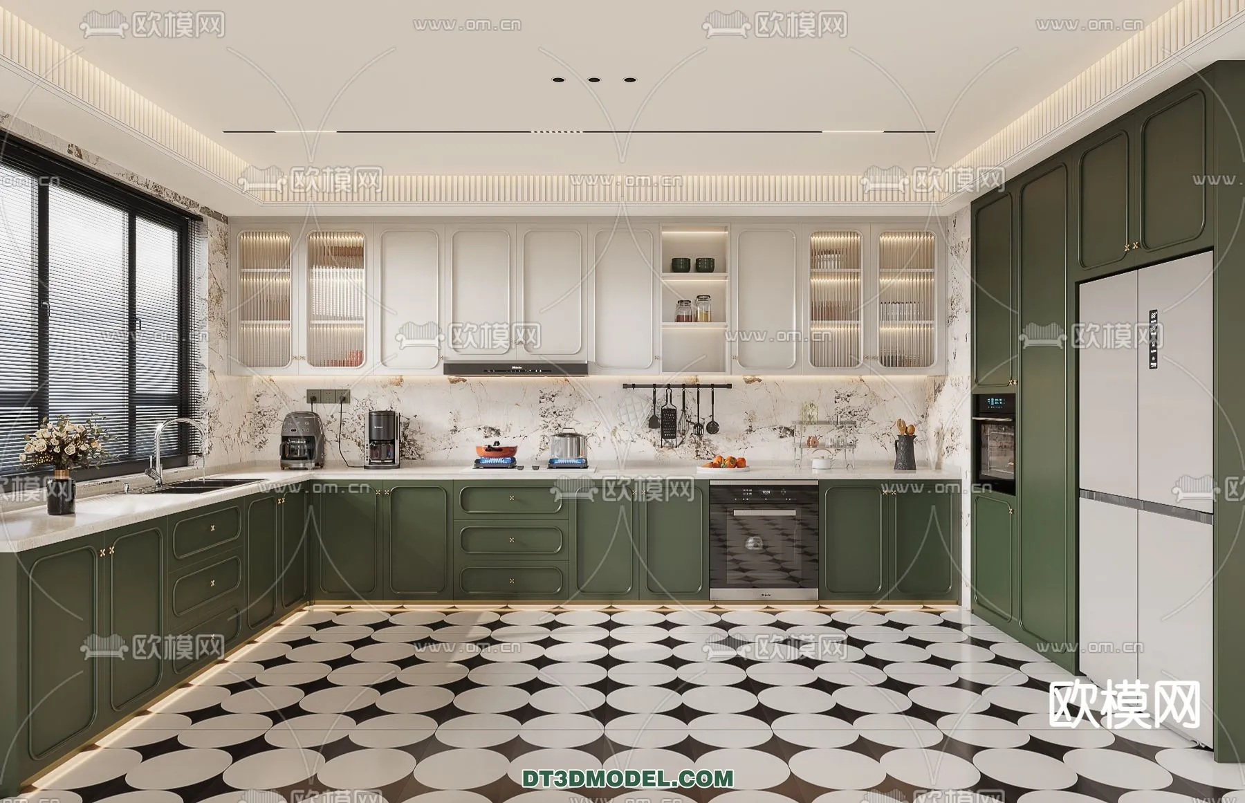 Kitchen – France Style – Interior 3D Scene – 026