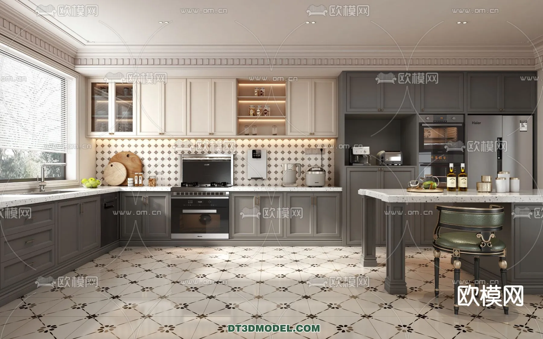 Kitchen – France Style – Interior 3D Scene – 031