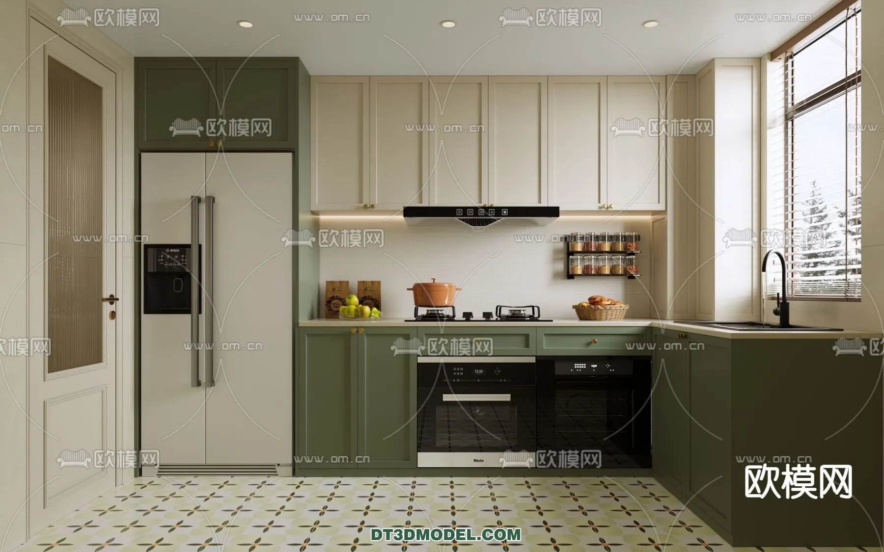 Kitchen – France Style – Interior 3D Scene – 032