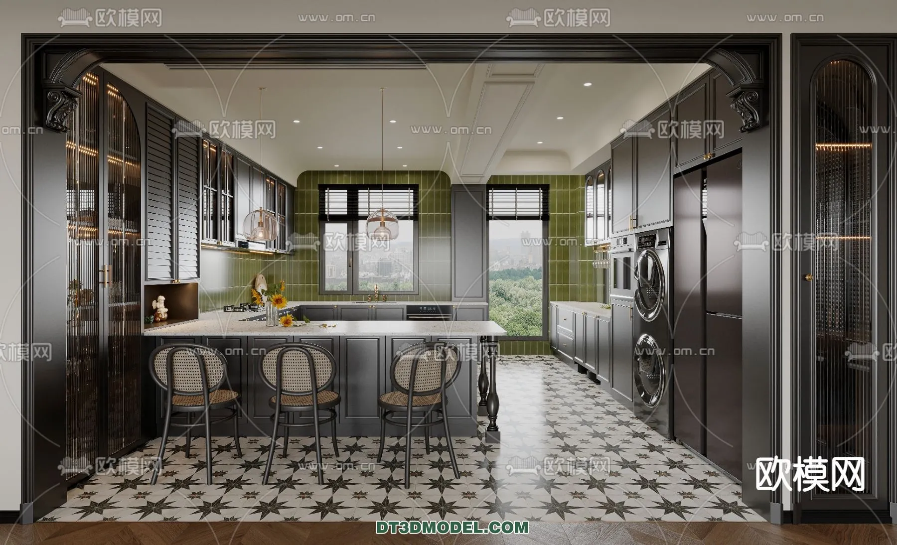 Kitchen – France Style – Interior 3D Scene – 037