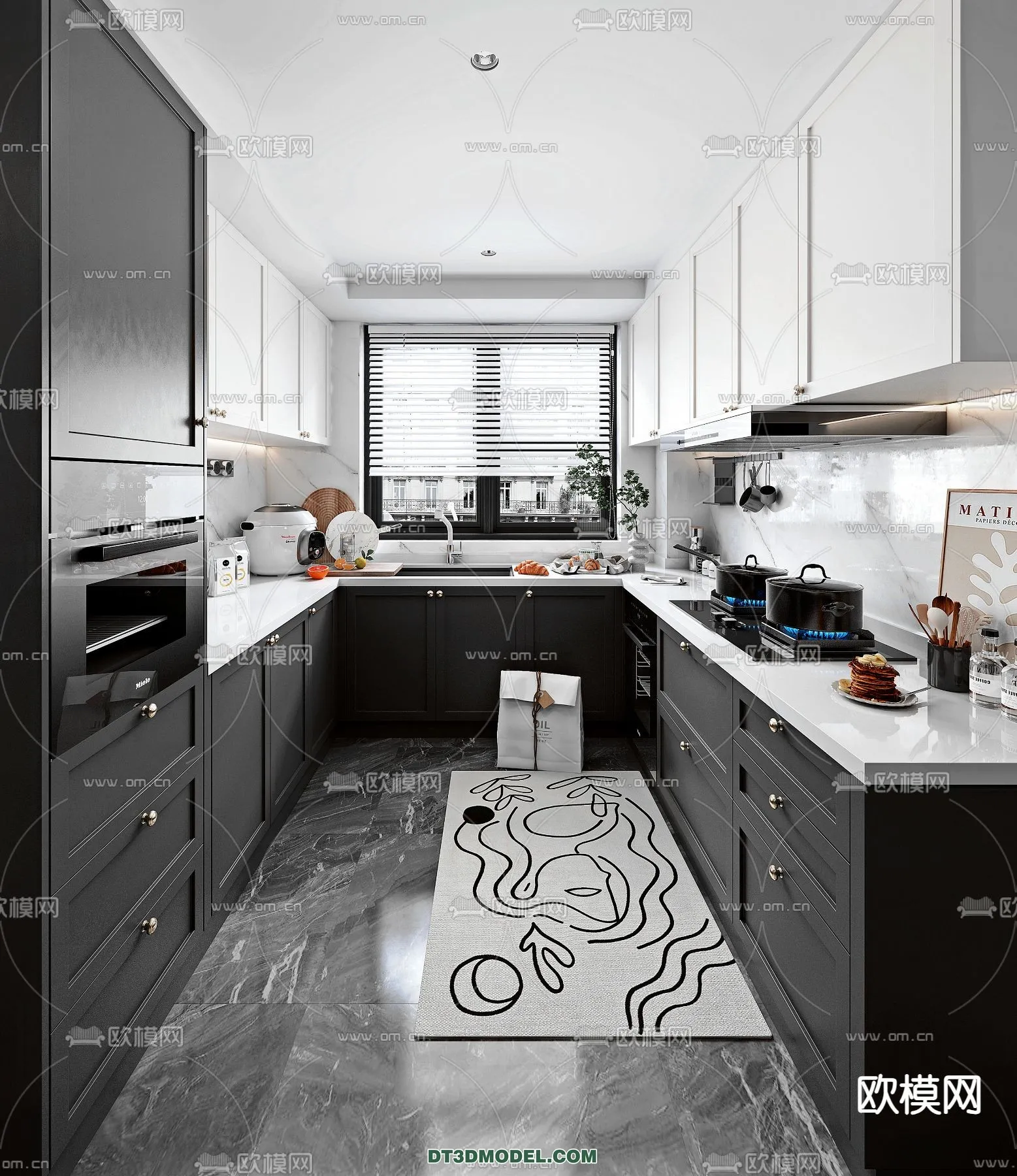 Kitchen – France Style – Interior 3D Scene – 040