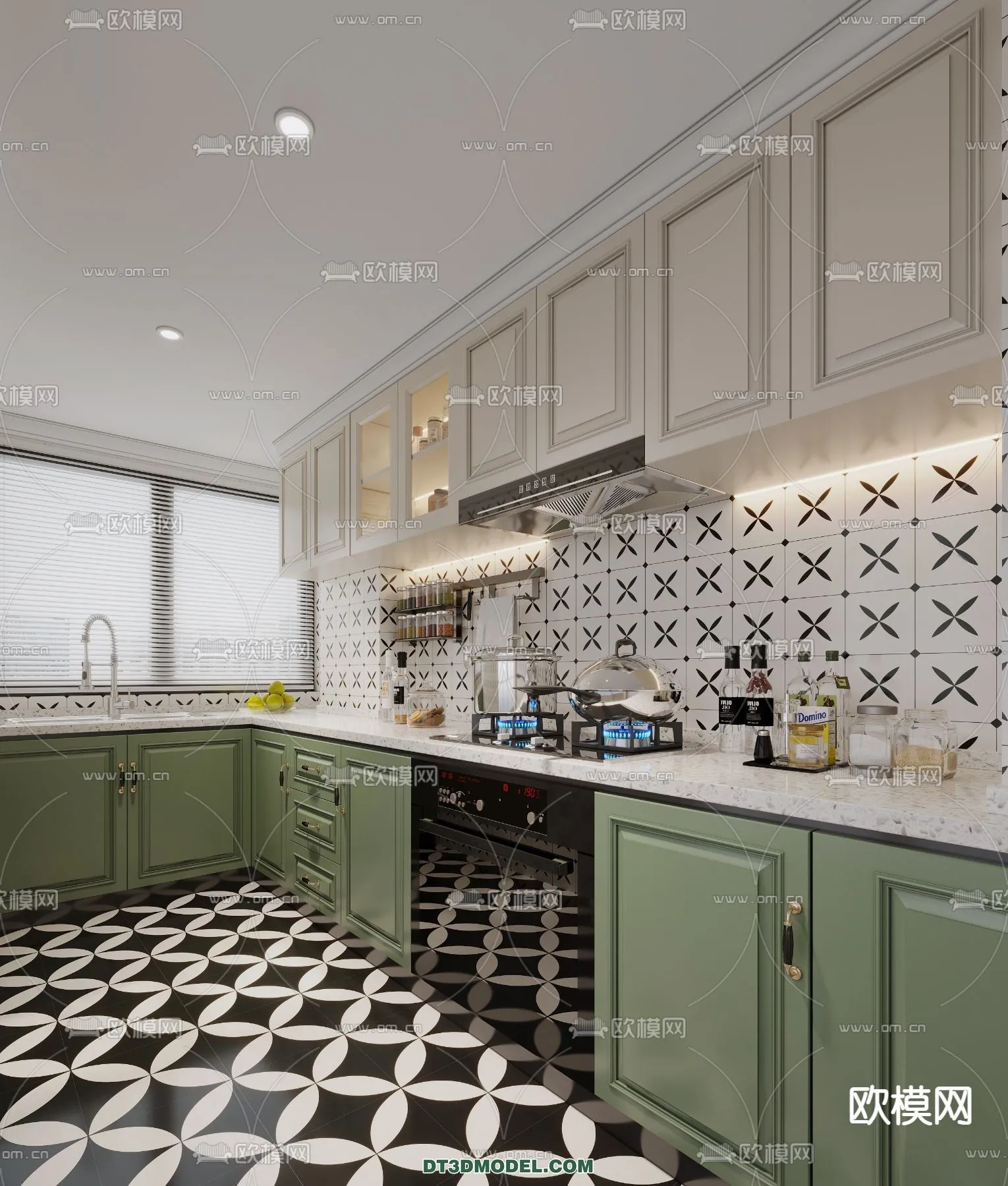 Kitchen – France Style – Interior 3D Scene – 044