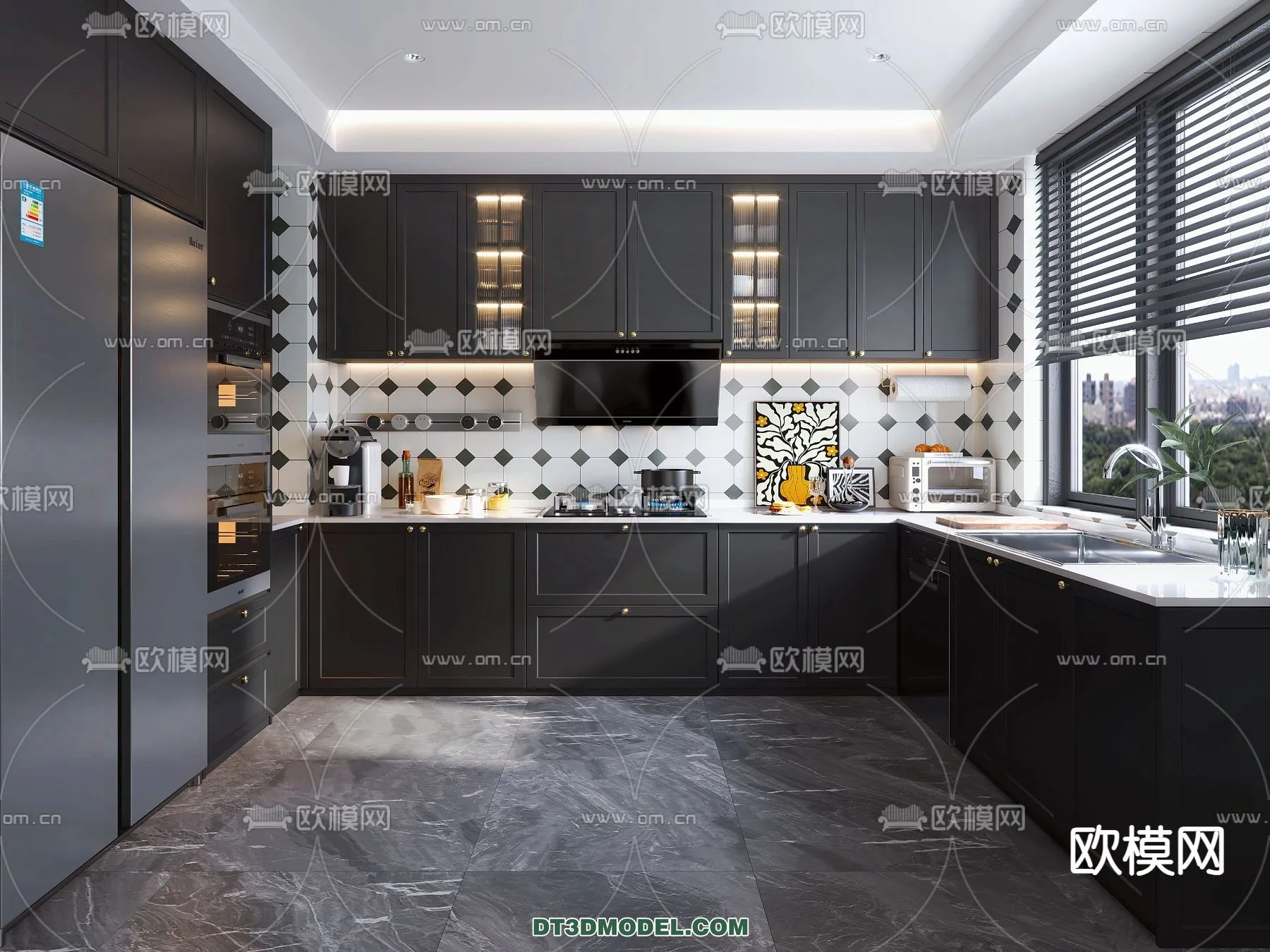 Kitchen – France Style – Interior 3D Scene – 047