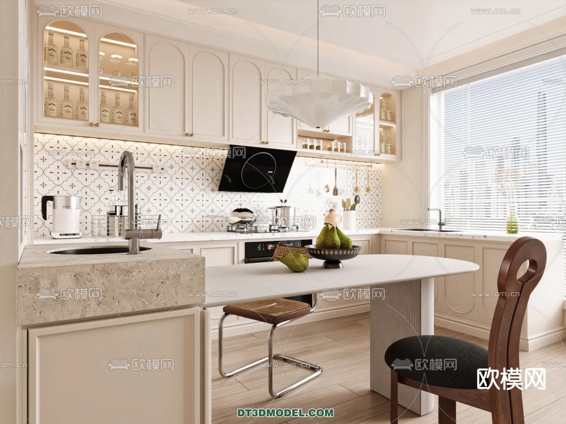 Kitchen – France Style – Interior 3D Scene – 051