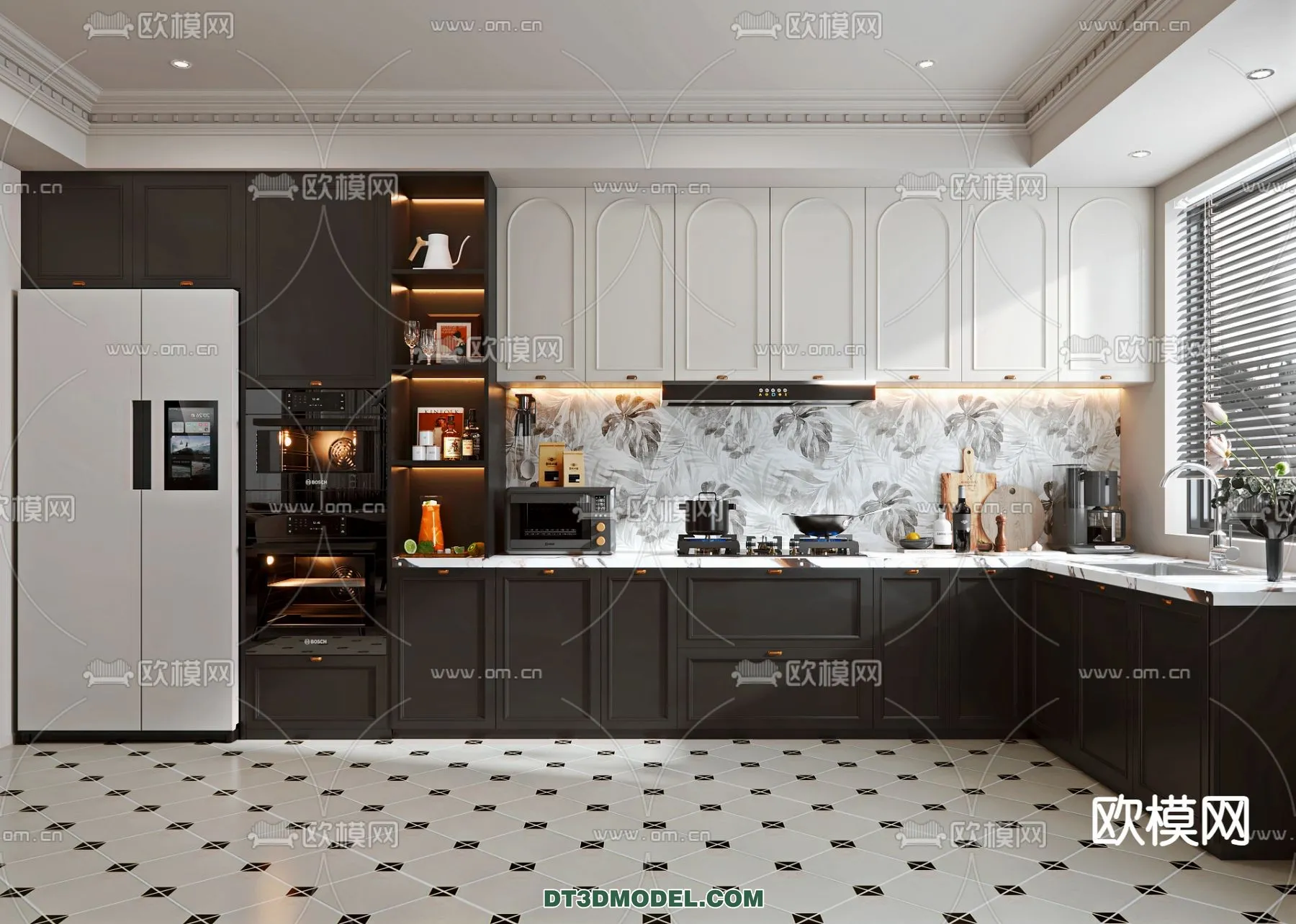 Kitchen – France Style – Interior 3D Scene – 055