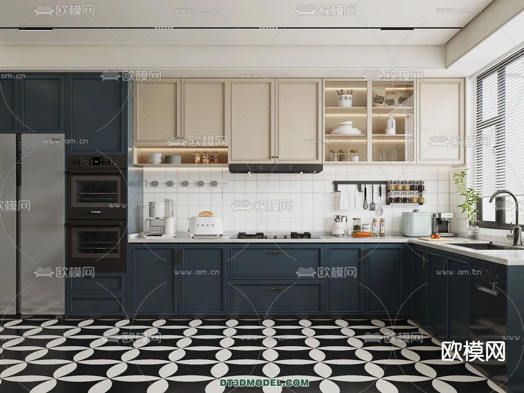 Kitchen – France Style – Interior 3D Scene – 060