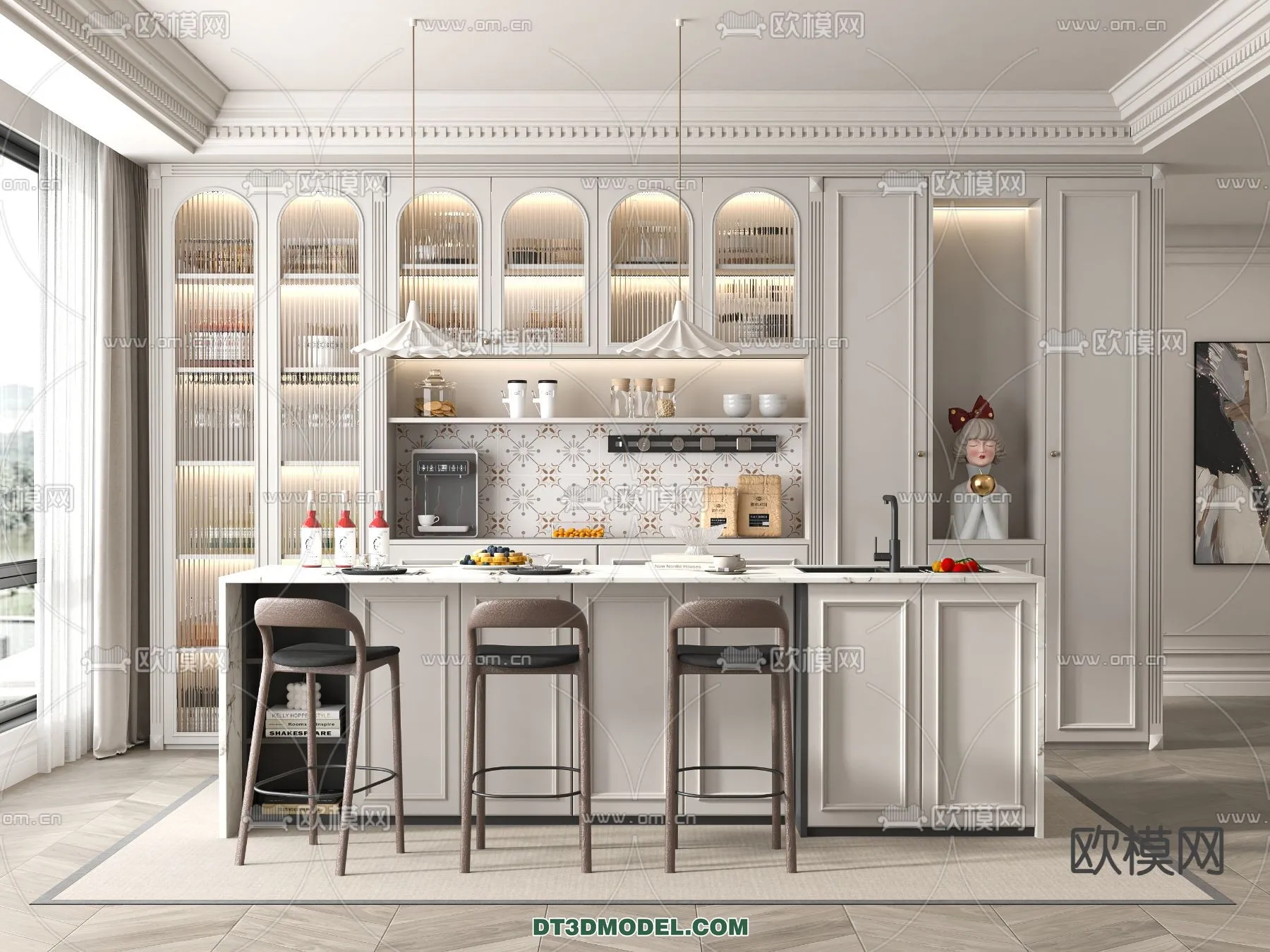 Kitchen – France Style – Interior 3D Scene – 063