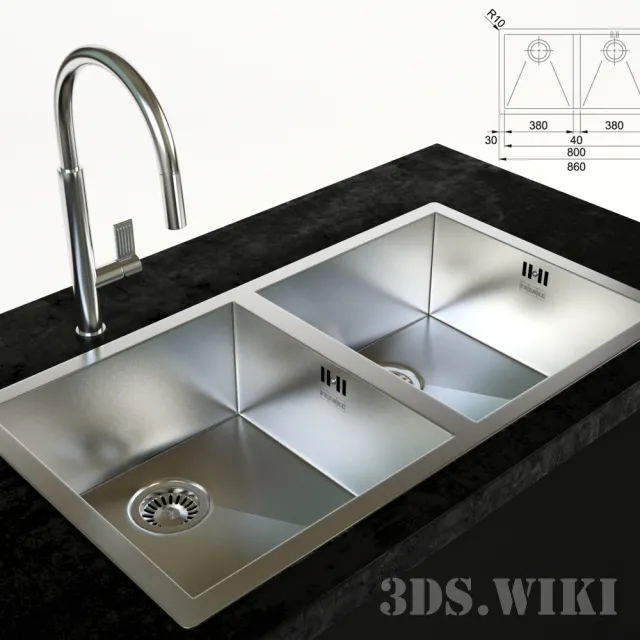 kitchen – Franke Planar PPX 220 undercounter sink 3ds Max