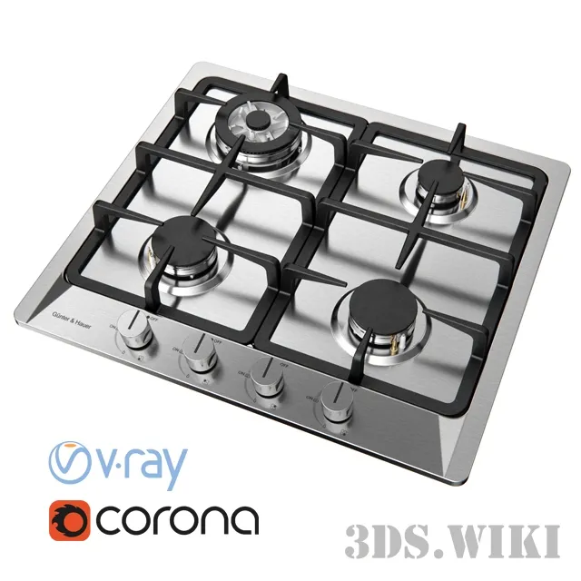 kitchen – Gas hob Gunter-Hauer GH 606 IX 3ds Max