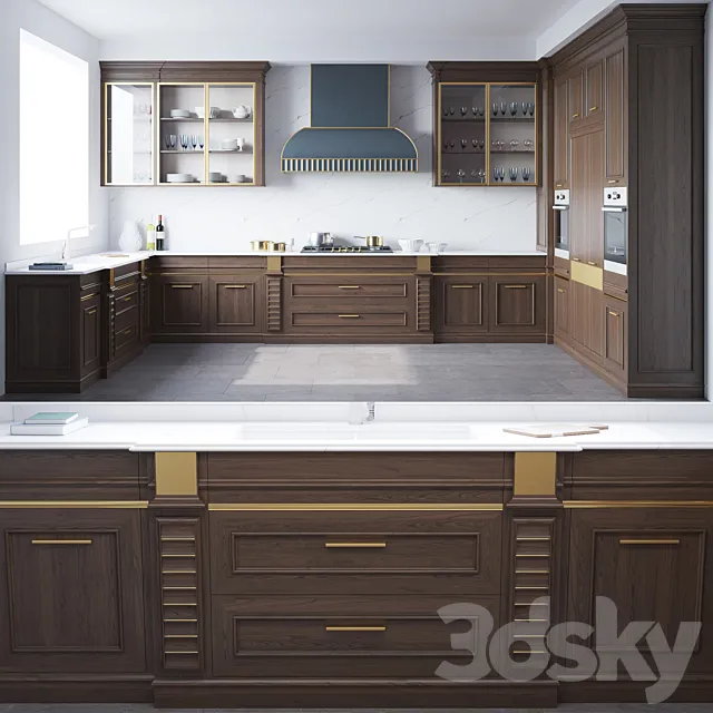 Kitchen Ginepro Lago Mobili 3DS Max Model