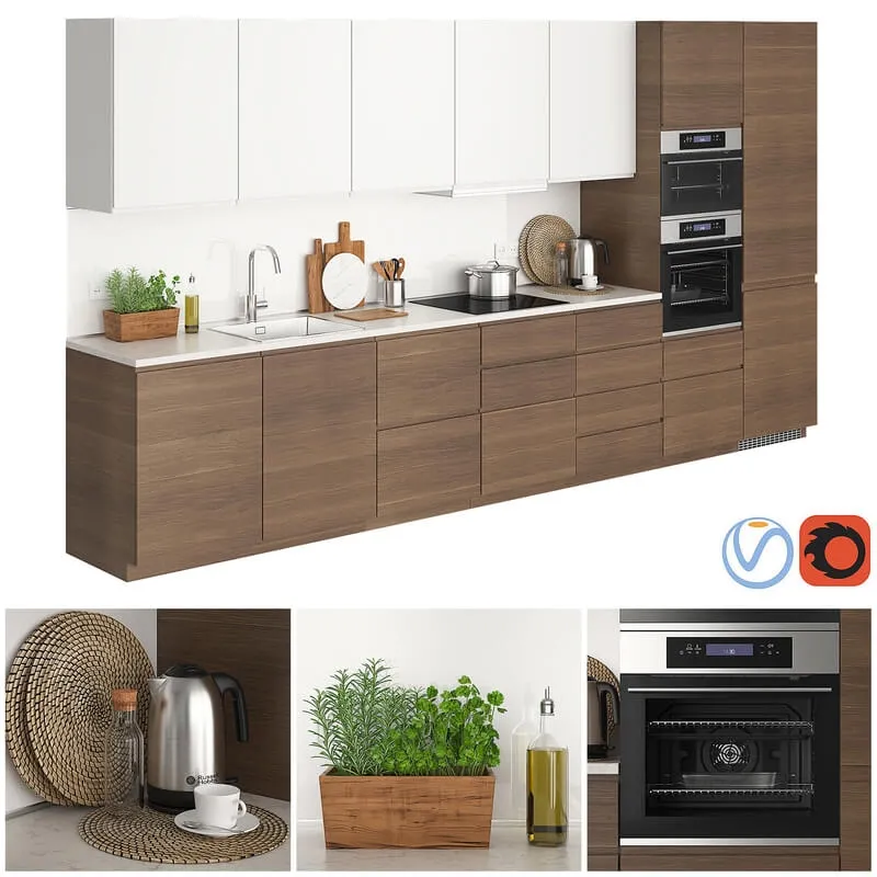 kitchen – Ikea Metod Voxtorp Walnut 3ds Max