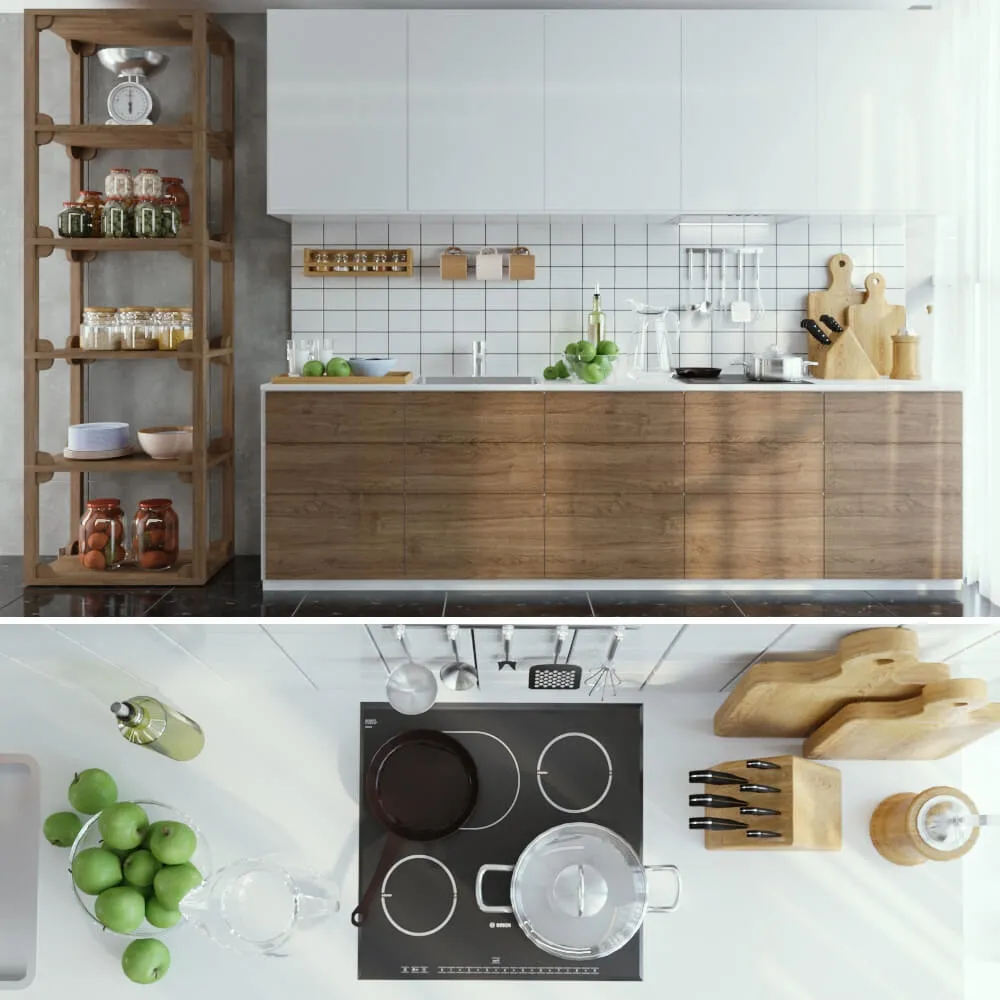 kitchen – IKEA vokstorp with decor 3ds Max