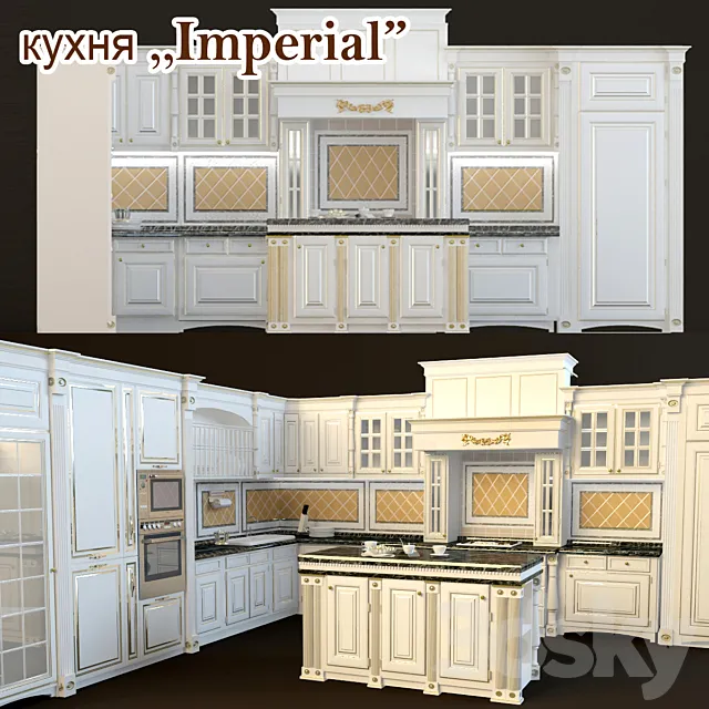 Kitchen “Imperial” with island 3DSMax File