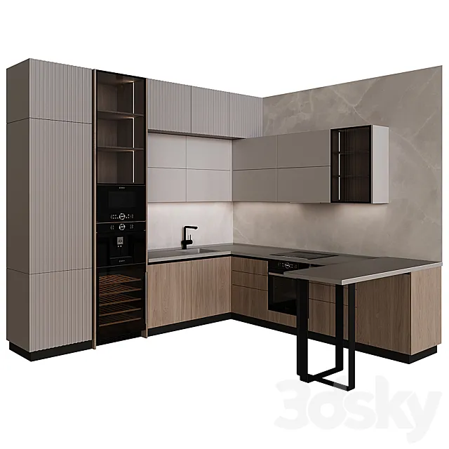 Kitchen in modern style 32 3ds Max