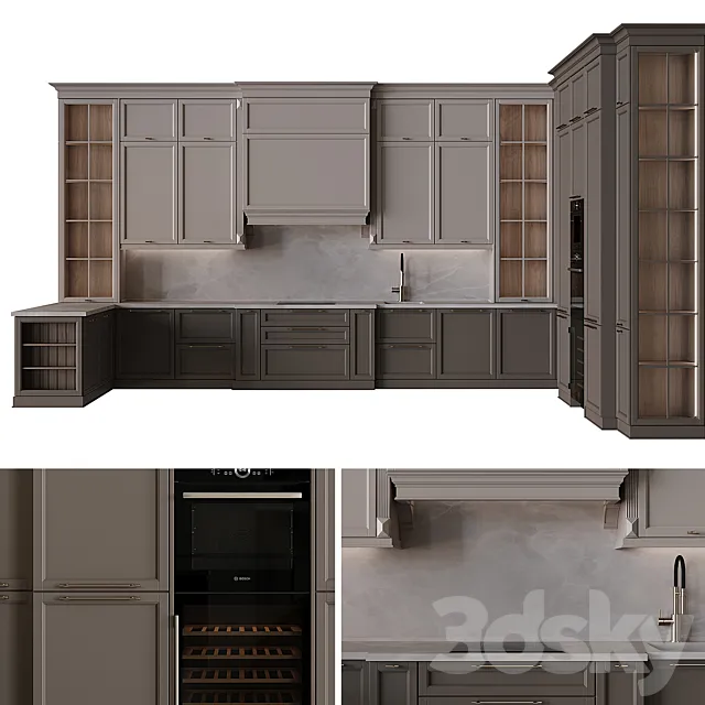 Kitchen in neoclassical style 58 3ds Max