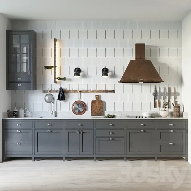 Kitchen in Scandinavian style 3ds Max