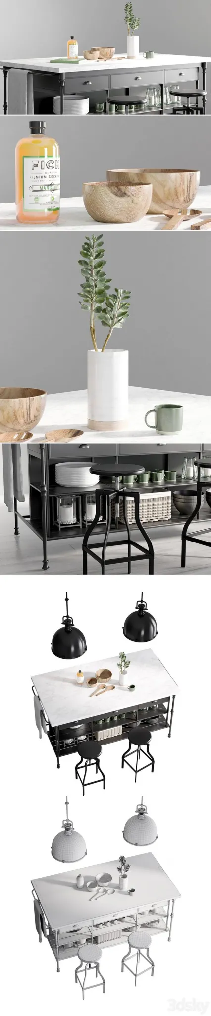 Kitchen Island 2 3dsMax Model